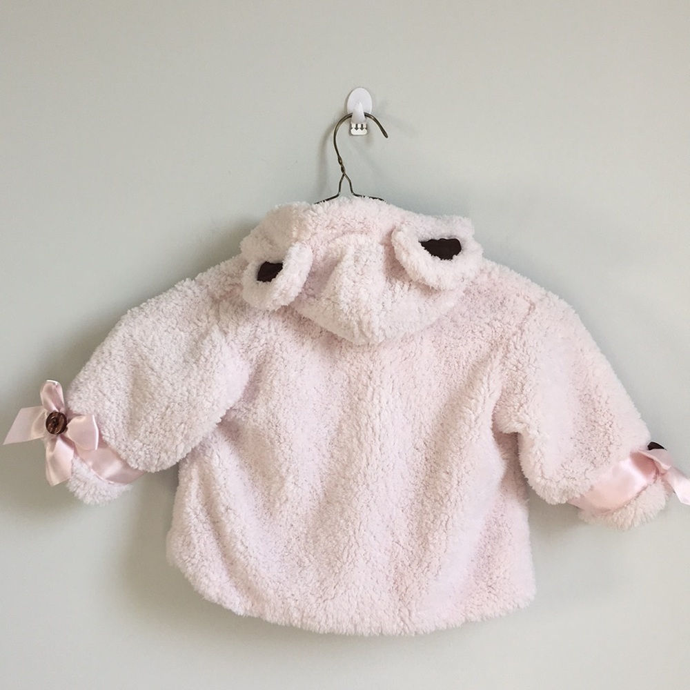 Bearington | Pink Fleece Bunny Bow Ears Furry Soft Coat